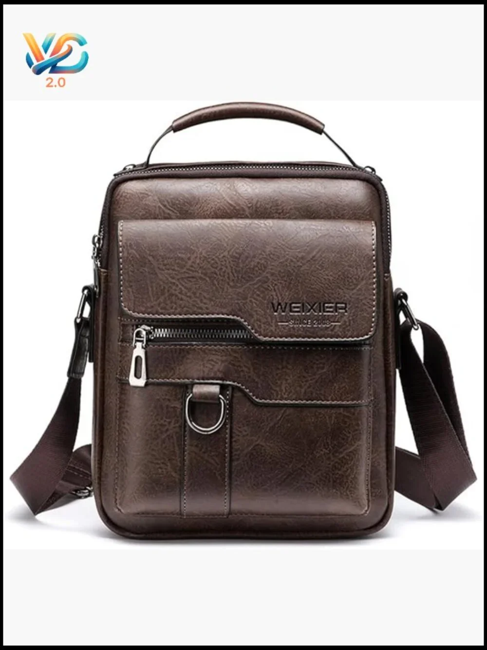 Messenger Bag for Men Crossbody Shoulder Purse Vintage PU Leather Satchel Pouch